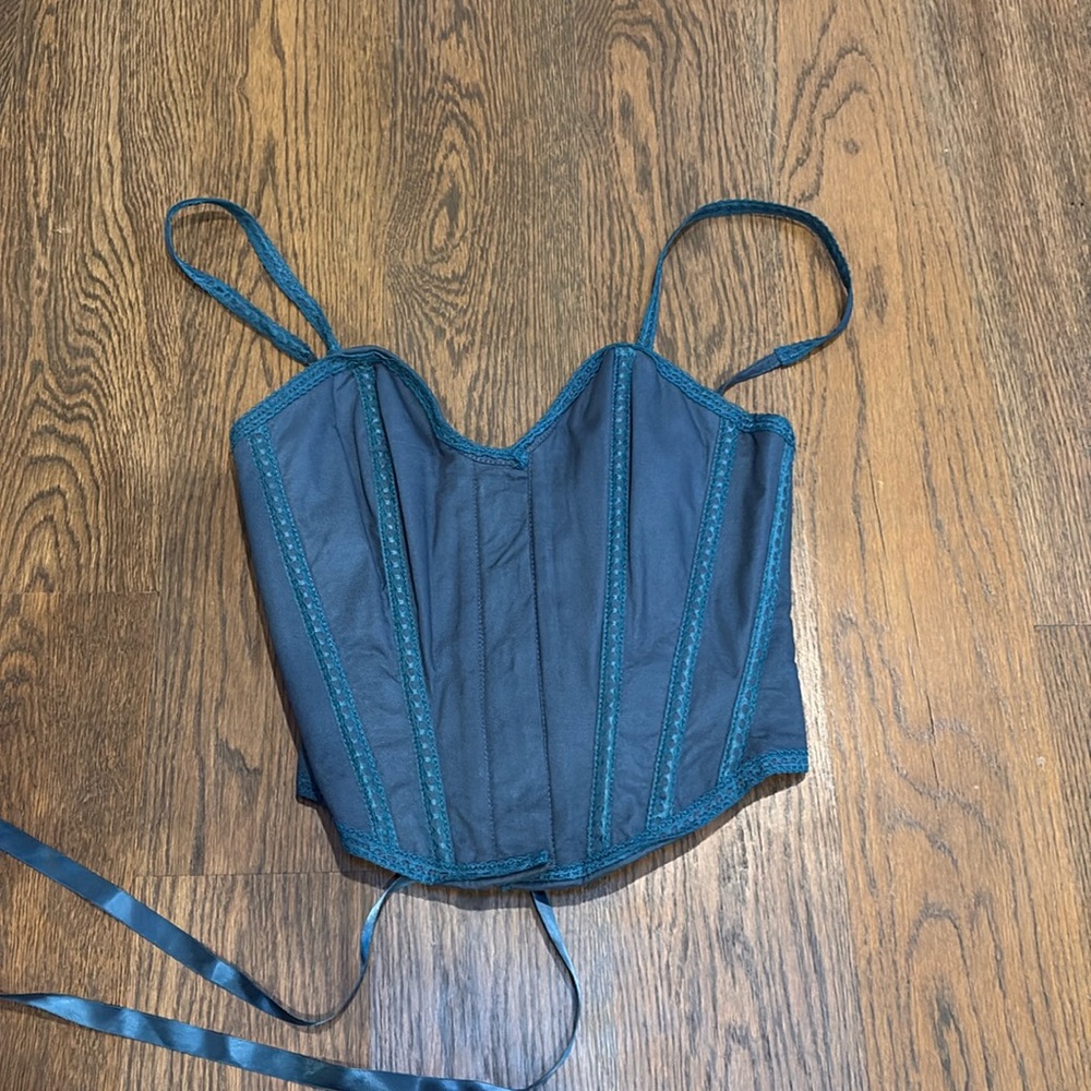 Elegant Blue Corset Top